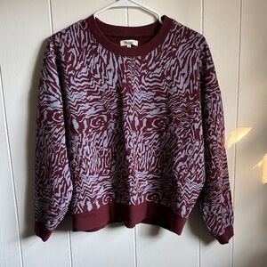 Madewell (Re)sourced Cotton Oversized Sweatshirt in Tigerized Print Size M